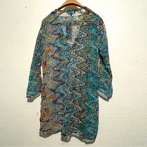 NWTS Ninety  Blue Graphic 3/4 Sleeve Sz S